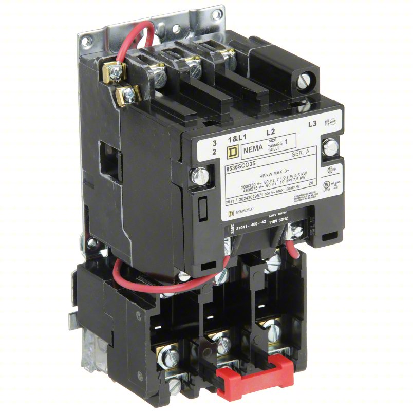 Magnetic Motor Starter: 1 NEMA Size, 27 A Amps AC, 120V AC, No Enclosure, 10 hp HP @ 3 Phase - 480V
