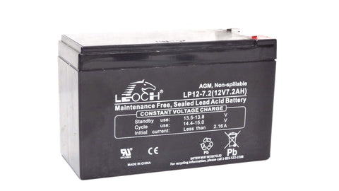 Leoch LP12-7.2 12V 7.2Ah SLA Battery w/ F1 T1 Terminals