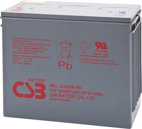 CSB HRL12540W 12V 540W/Cell Battery w/Recessed Terminal