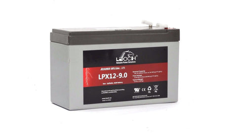 Leoch LPX12-9.0 12V 9Ah SLA Battery w/ .25" F2 T2 Terminals